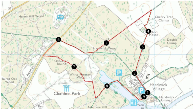 An image showing a map of our walk.